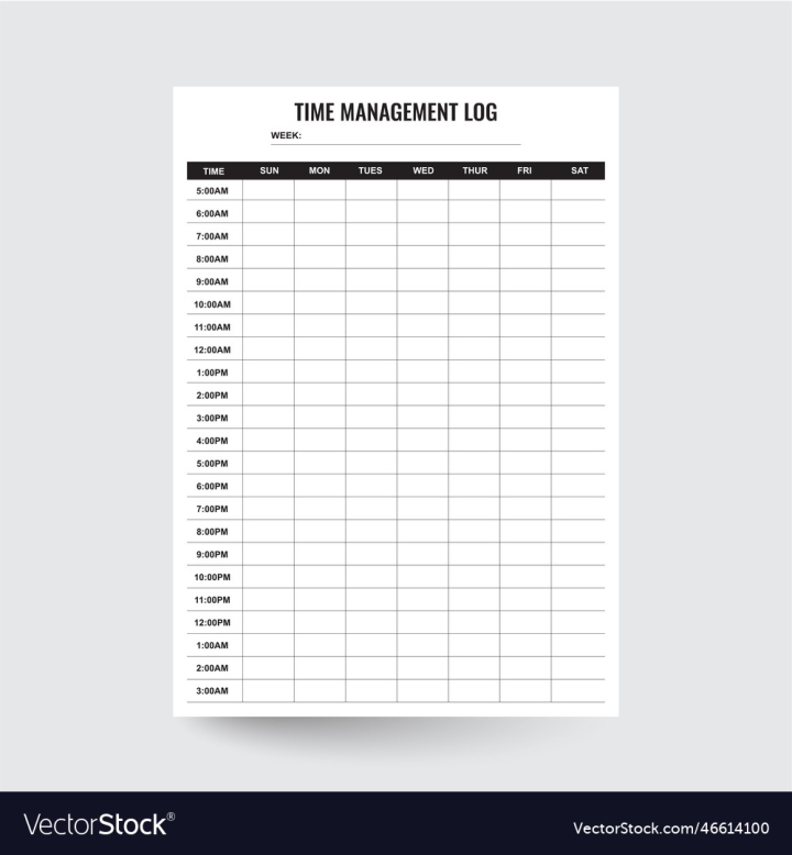 vectorstock,Paper,Business,Blank,Empty,Notebook,Project,Management,Time,Tracking,Weekly,Planner,Log,Office,Template,List,Note,Sheet,Diary,Document,Lined,Notepad,Vector