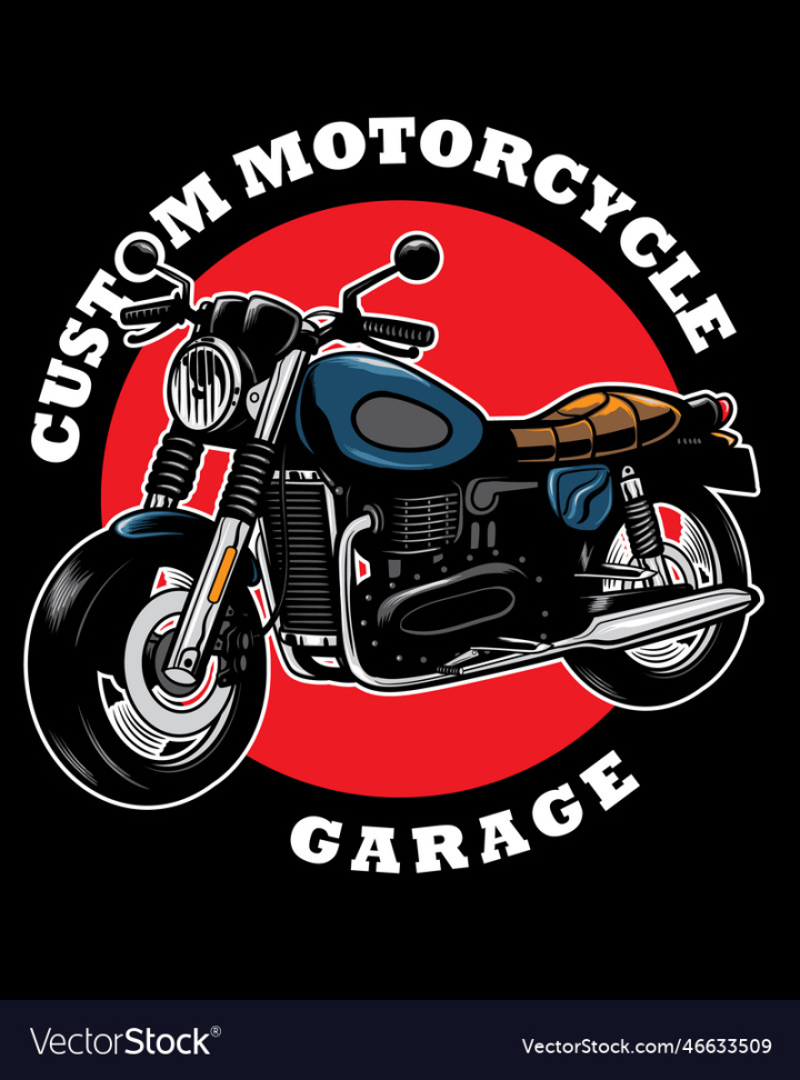 Vintage motorcycle logo template, vector retro custom garage emblem or  badge. Stock Vector by ©ednalstudio 323218882