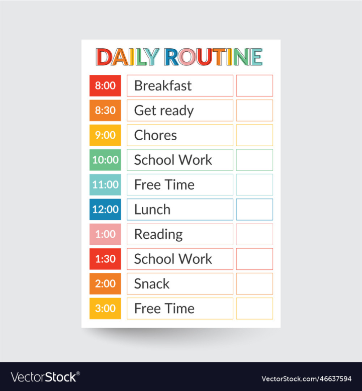 vectorstock,Business,Daily,Routine,Calendar,Morning,Organizer,Office,Paper,List,Time,Note,Success,Appointment,Diary