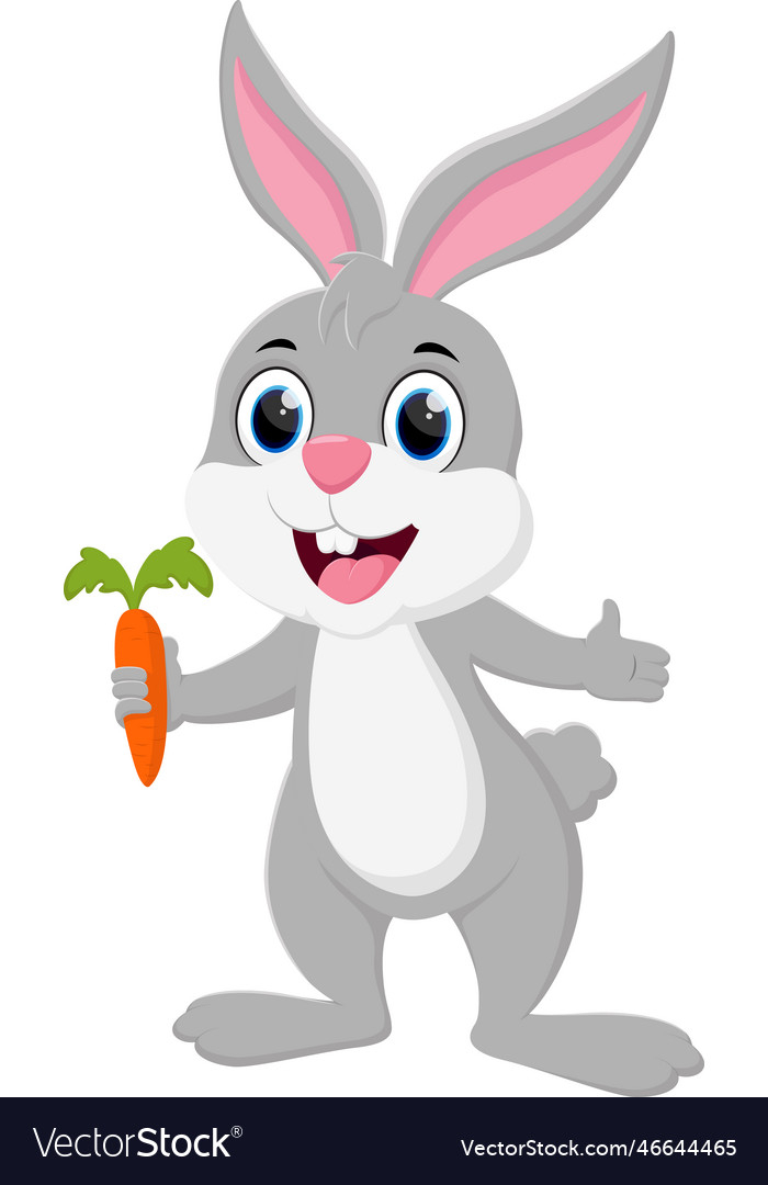 Free: cartoon cute bunny holding carrot - nohat.cc