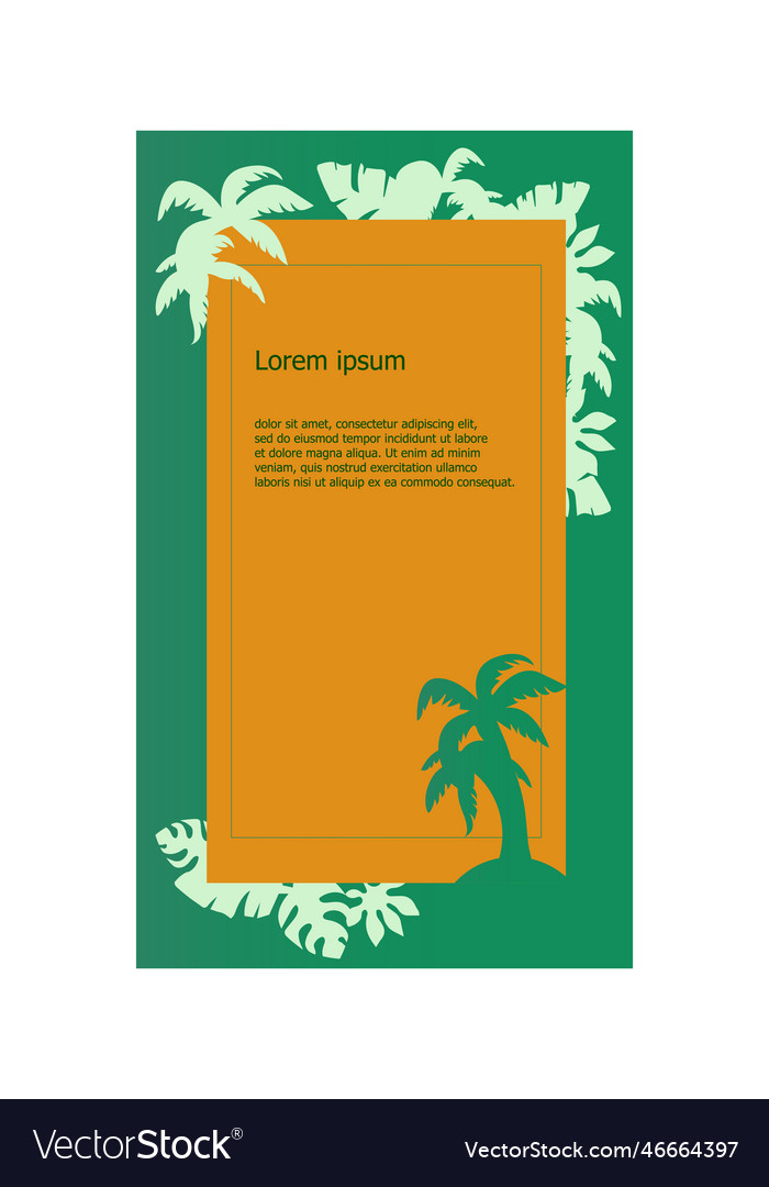 Free: tropical background with palm tree and frame - nohat.cc