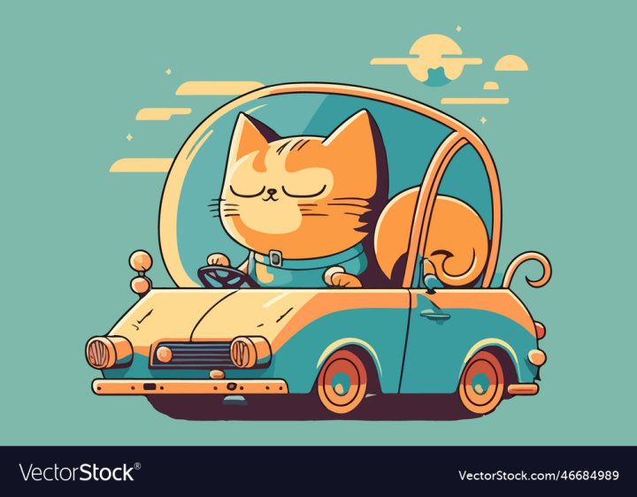 Free: cat riding a car - nohat.cc