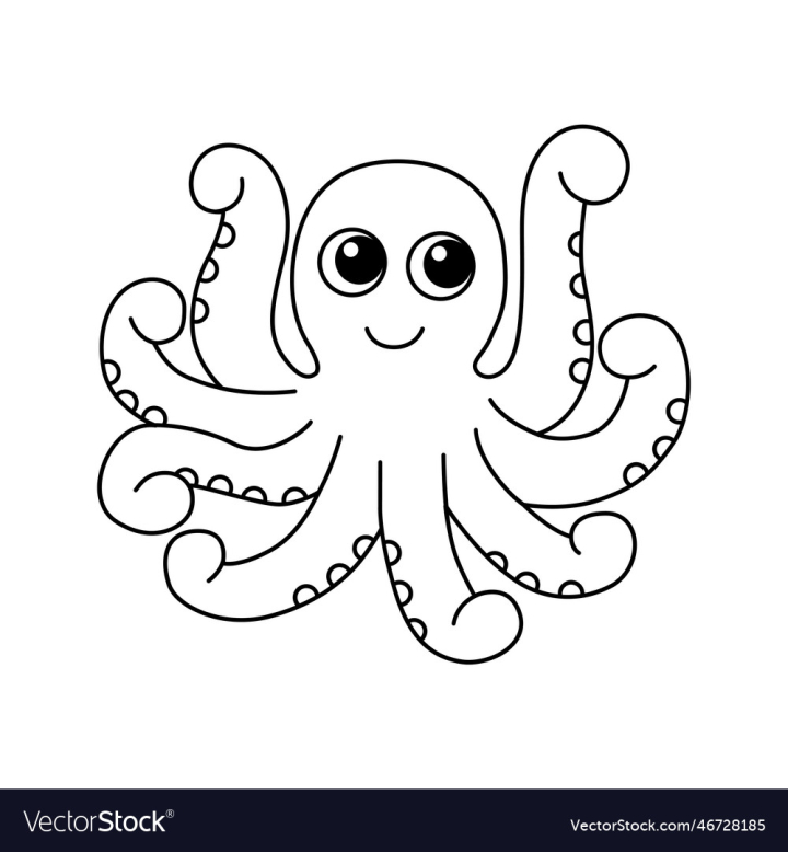 Aquarelle Octopus Drawing By A Five Years Old Child Stock Photo, Picture  and Royalty Free Image. Image 39502556.