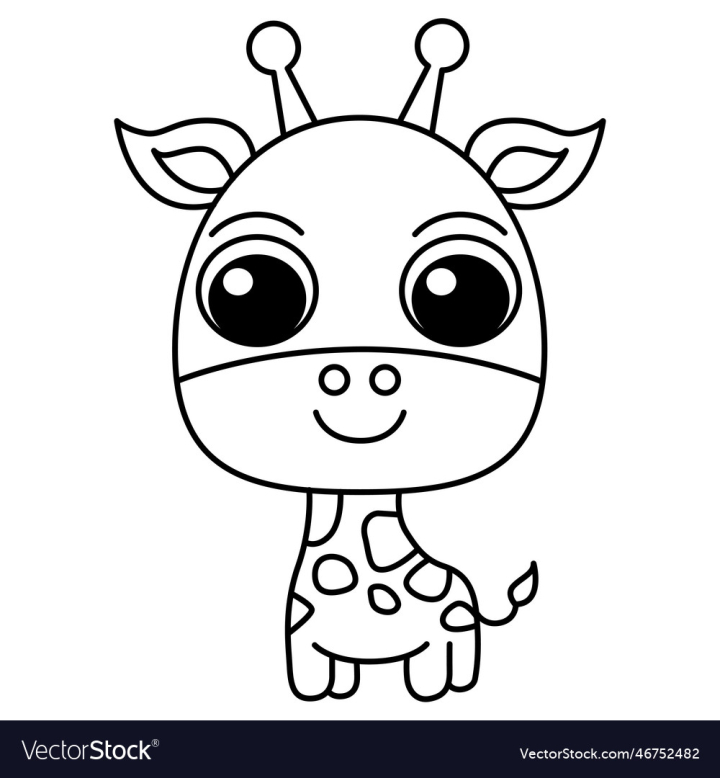 Cute Giraffe Clipart Coloring Page Illustration Stock Vector (Royalty Free)  2177412009 | Shutterstock