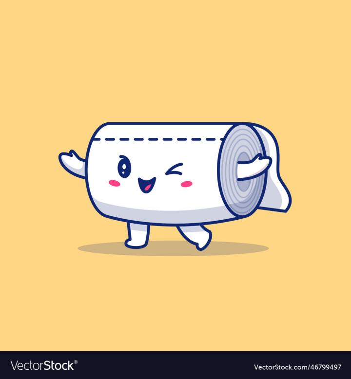 Free: cute toilet tissue paper roll cartoon 