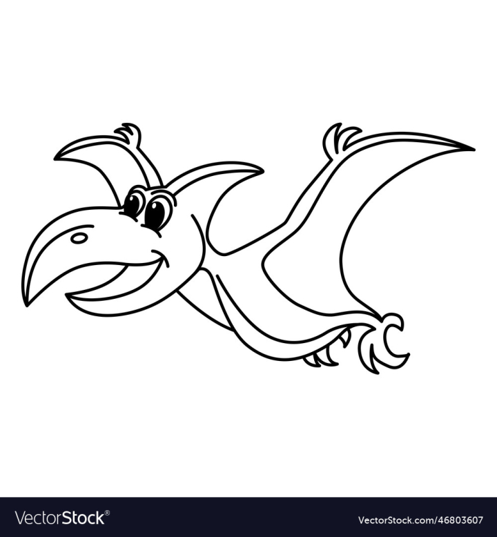 Cute pterodactyl cartoon Royalty Free Vector Image