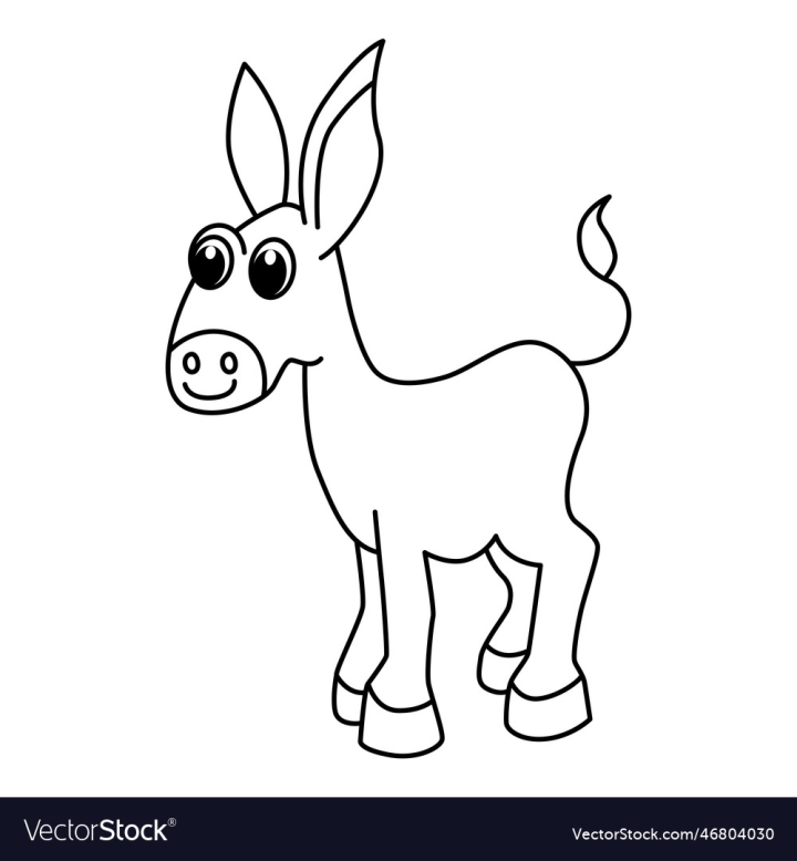 Cute Cartoon Donkey. Coloring Book For Kids. Vector Illustration. Royalty  Free SVG, Cliparts, Vectors, and Stock Illustration. Image 208850627.