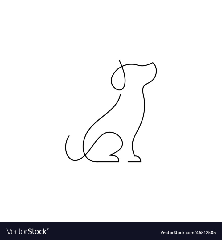 Puppy Dog Outline - Simple Dog Line Drawing