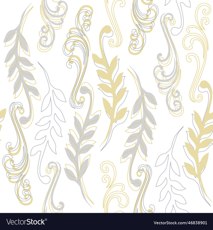 vectorstock,Classic,Ornaments,Leaves,Architectural,Pattern,Background,Seamless,Texture,Beige,Grey
