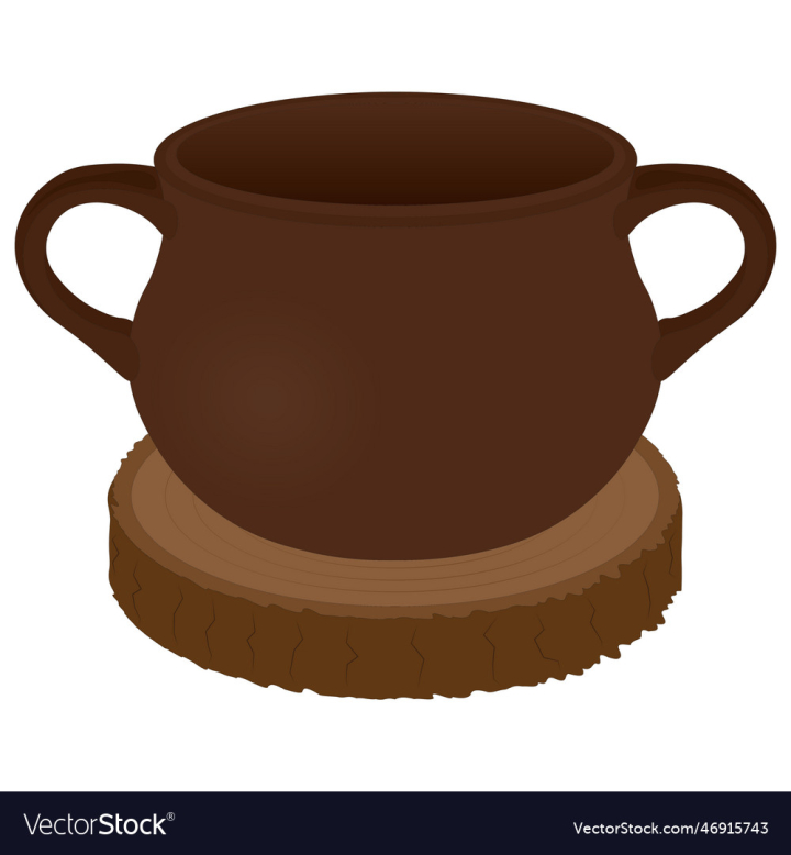 vectorstock,Pot,Wood,Ceramic,Coaster,Container,Kitchenware,Clay,Tableware,Pottery,Vector,Illustration,Wooden