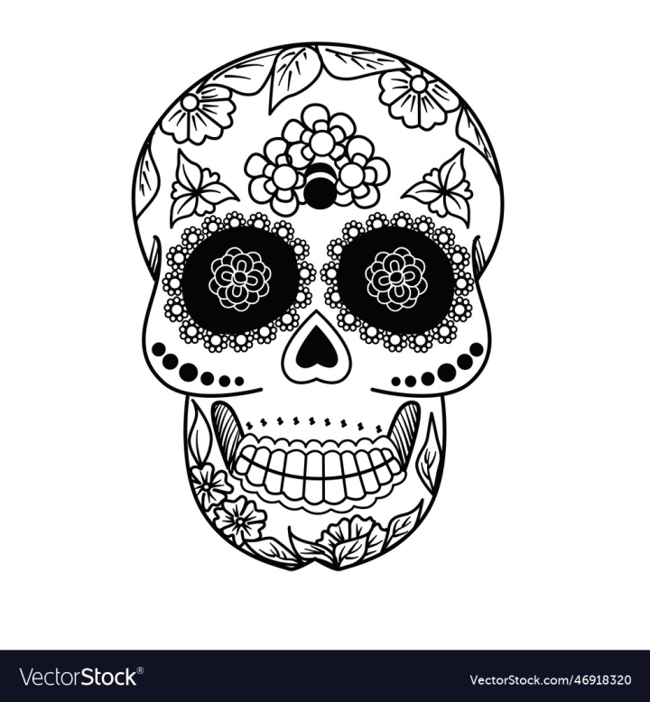vectorstock,Day,Skull,Death,Black,Design,And,White,Drawing,Flower,Drawn,Floral,Doodle,Sugar,Book,Celebration,Festival,Heart,Decoration,Halloween,Horror,Curl,Gothic,Coloring,Chamomile,Marigolds,Colouring,Vector,Illustration,Hand,Of,The,Dead,Human,Pattern,Sketch,Outline,Stylized,Rock,Ornate,Ornament,Symbol,Page,Rose,Spooky,Tattoo,Traditional,Skeleton,Mexico,Mexican,Monochrome