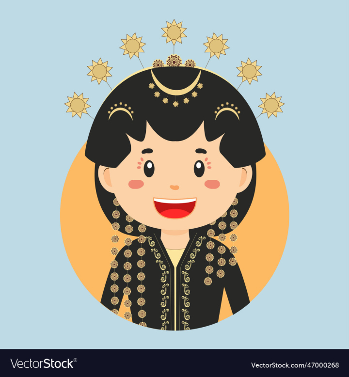 vectorstock,Central,Character,Avatar,Person,People,Happy,Hat,Style,Cartoon,Fashion,Oriental,Holiday,Head,Greeting,Indonesia,Traditional,Hairstyle,Headdress,Javanese,Kebaya,Wedding,Java,Dress,Boy,Girl,Asian,Female,Child,Country,Clothes,Couple,Culture,Cute,Ethnic,Costume,Children,Accessories
