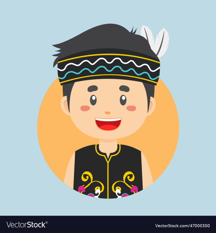vectorstock,Dayak,Character,Avatar,Person,People,Fashion,Girl,Happy,Hat,Style,Oriental,Holiday,Head,Greeting,Indonesia,Traditional,Hairstyle,Headdress,Kalimantan,Dress,Boy,Cartoon,Asian,Female,Child,Country,Clothes,Couple,Culture,Cute,Ethnic,Costume,Children,Accessories