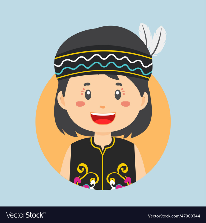 vectorstock,Dayak,Character,Avatar,Person,People,Fashion,Girl,Happy,Hat,Style,Oriental,Holiday,Head,Greeting,Indonesia,Traditional,Hairstyle,Headdress,Kalimantan,Dress,Boy,Cartoon,Asian,Female,Child,Country,Clothes,Couple,Culture,Cute,Ethnic,Costume,Children,Accessories