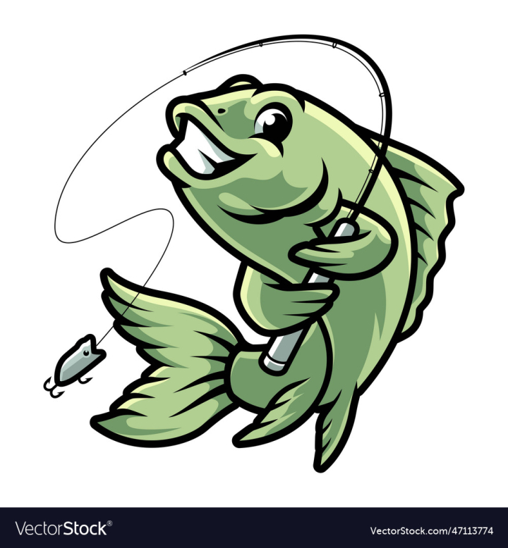 Free: fish cartoon fishing design 