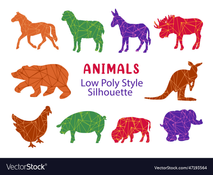 vectorstock,Animals,Poly,Style,Silhouettes,Mammals,Zoology,Livestock,Polygonal,Animalistic,Clipart,Cute,Design,Elements,Origami,American,Stickers,Pattern,Herbivorous,Infographics,Illustrations,Clip,Art,Farm,Animal,Print,Graphic,Flat,Isolated,Kingdom