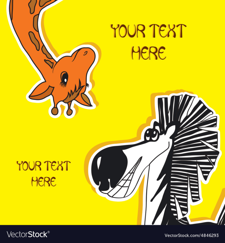 baby,giraffe,zebra,kids,card,yellow,background,africa,zoo,space,for,text,summer,holiday,message,dialogue