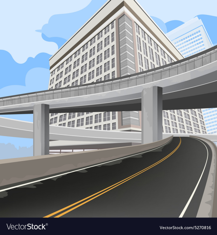 road,elevated,building,skyscraper,transportation,sky,streets,facade,expressway,lane,cityscape,outdoor,landscape,cloudy,exterior,avenue,roadway,scene,townscape,architecture