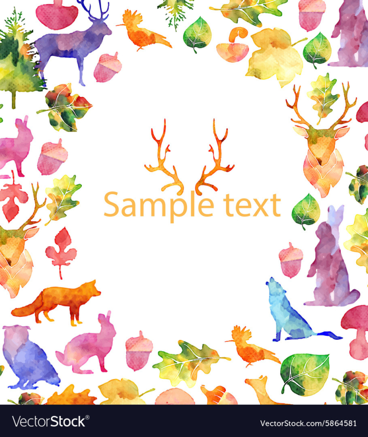 vectorstock,Watercolor,Animals,Watercolour,Water,Color,Colour,Fox,Flower,Frame,Design,Elements,Dog,Background,Floral,Acorn,Mushroom,Leaves,Leaf,Antlers,Paint,Moose,Head,Fir,Tree,Hand,Drawn,Antler,Bunny,Flat,Stock,Abstract,Horns,Nature,Sketched