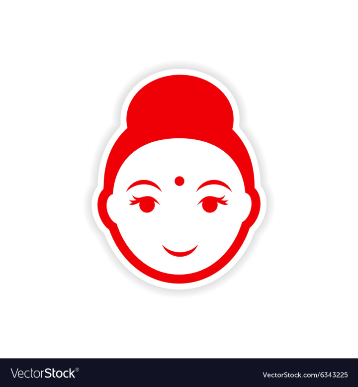 Free: Paper sticker Indian woman on white background vector image 