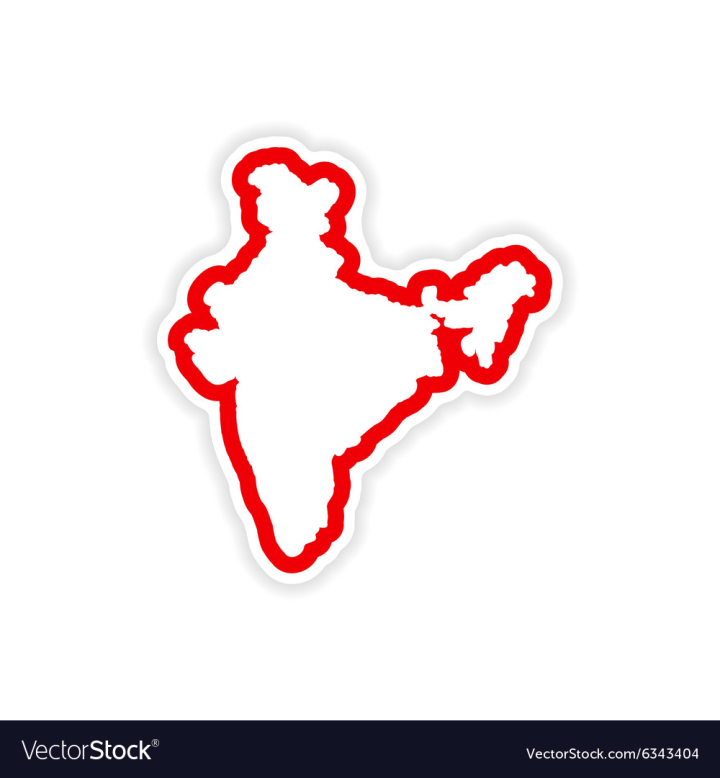Free: Paper sticker Indian map on white background vector image 