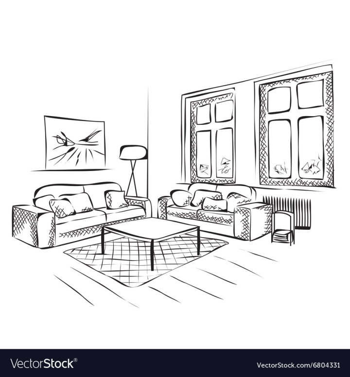 Free Outline sketch of a interior vector image  nohatcc