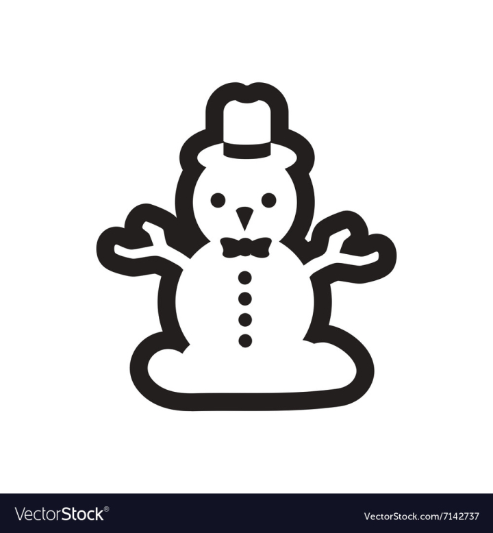 snowman vector black white