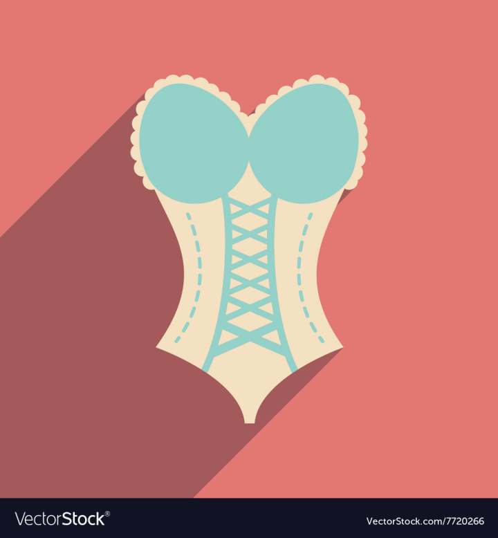 Free: Flat icon with long shadow Woman corset vector image 
