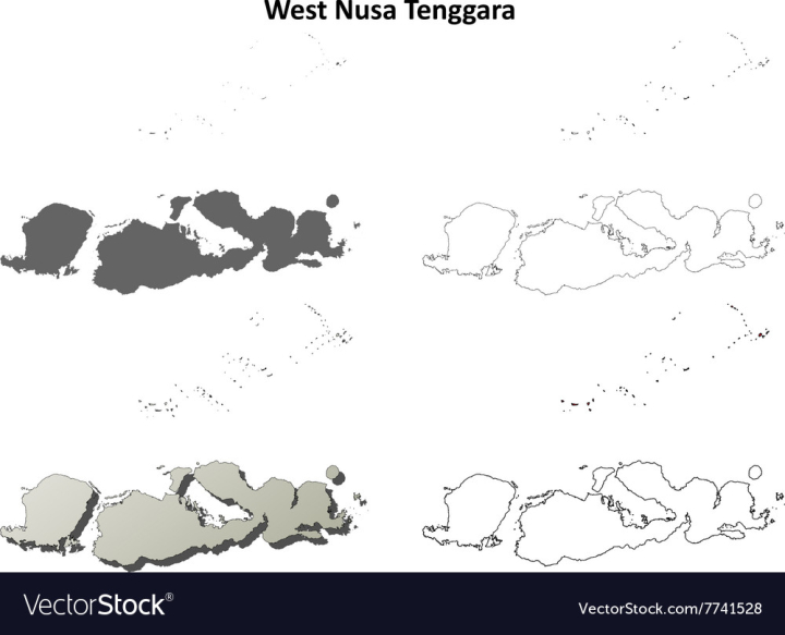 nusa,west,tenggara,map,outline,province,vector,indonesian,boundary,state,travel,isolated,coast,blank,shore,territory,indonesia,contour,region,detailed