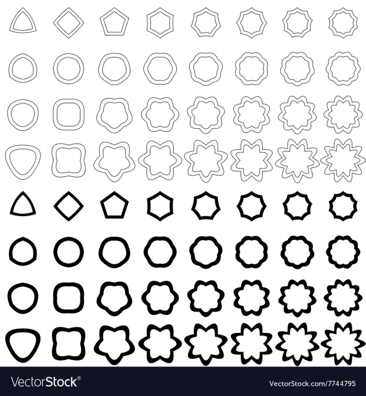 Free: Black curved polygon shape collection vector image 
