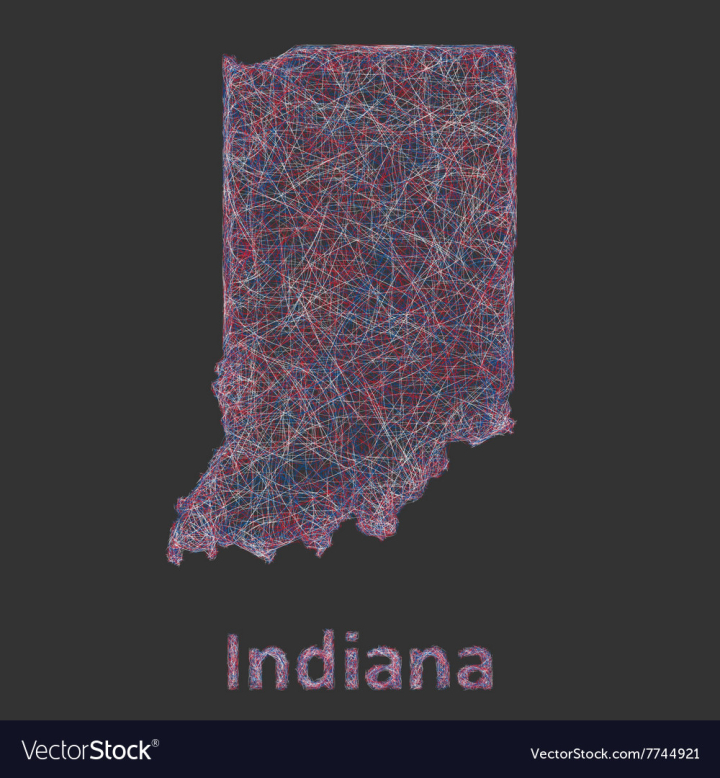 indiana,outline,state,black,map,border,line,art,indianapolis,blue,boundary,colorful,contour,dark,design,curves,hatch,color,drawing,in,multicolor