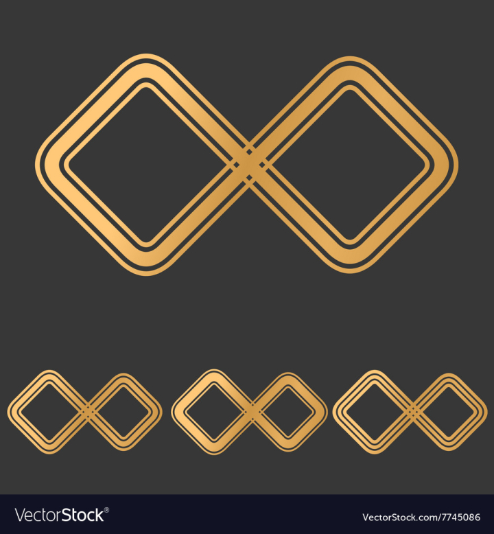Free: Bronze line infinity icon design set vector image 