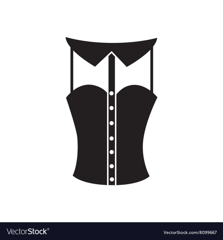 Free: Flat icon in black and white women corset vector image 