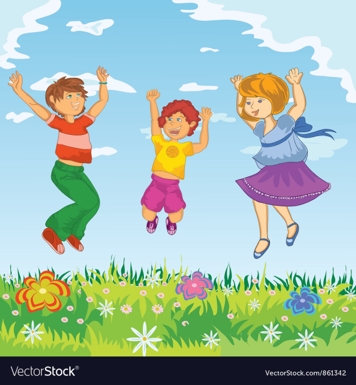 Kids jumping Vectors & Illustrations for Free Download, jump kids 