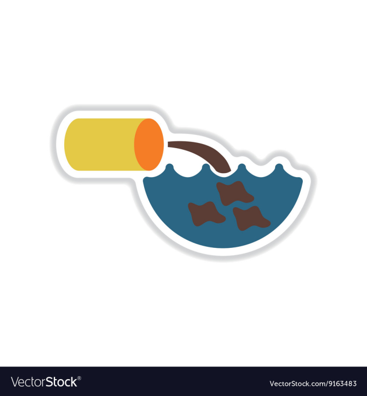 Free: Paper sticker on white background water pollution vector image -  