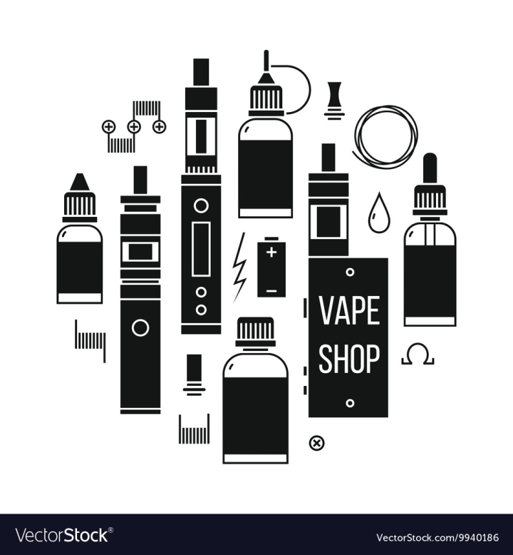 Free Vape shop icons vector image nohat.cc