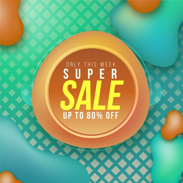 Free Vector  Sales promo with abstract shapes