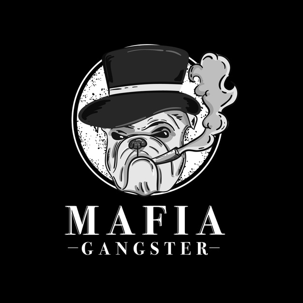 shady,illustrated,mysterious,dangerous,anonymous,mafia,agent,gangster,concept,dark,illustration,hat,retro,character,dog,vintage,logo