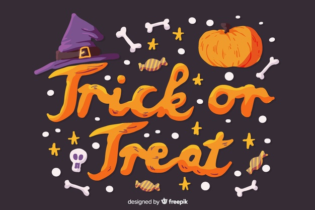 31st,treat,trick,trick or treat,creepy,spooky,scary,bones,october,concept,witch,lettering,pumpkin,hat,holiday,celebration,halloween,party