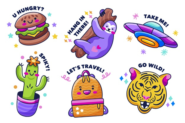 Free Vector  Hand drawn travel sticker collection