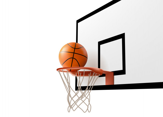 Free: Basketball ball falling into ring net at backboard Free Vector 