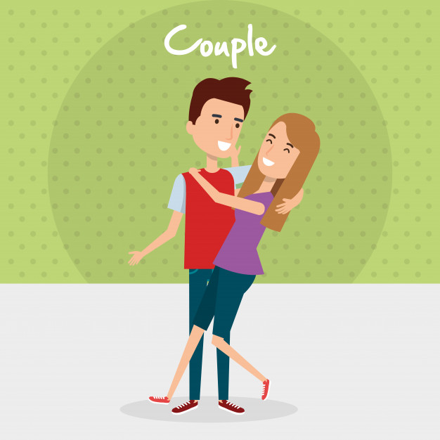 Free: Lovers couple avatars characters Free Vector 