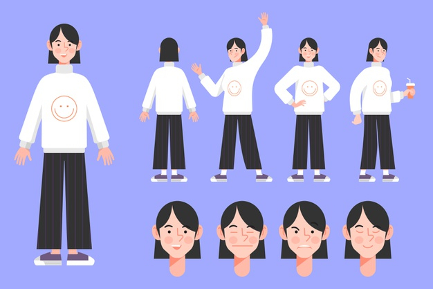 Funny characters of chef in action poses Vector Image