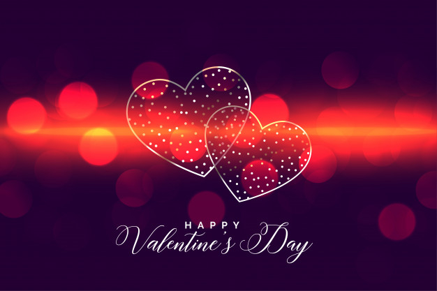 Valentine`s Day Card. Love concept. Abstract image of lighting