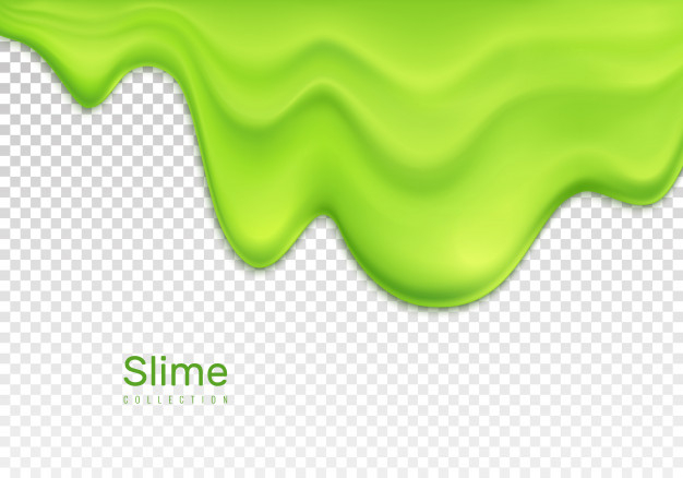 Realistic Transparent Green Slime Blobs Isolated On Transparent