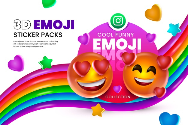 Free: 3d smiling colourful emojis background Free Vector 
