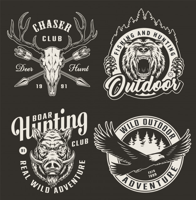 chaser,predator,hog,grizzly,inscription,boar,monochrome,apparel,flying,horn,wild,hunting,patch,angry,dark,club,outdoor,eagle,deer,bear,skull,forest,animal,bird,nature,arrow