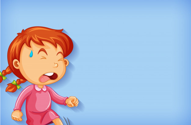 Free: Background template design with crying girl Free Vector 