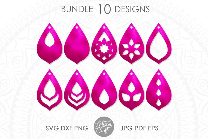 Geometric Leaf Earring Template svg png dxf eps Chameleon Cuttables LLC |  Chameleon Cuttables LLC