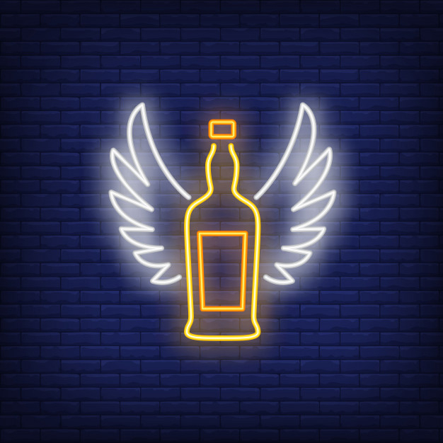 illuminated,alcoholic,nightlife,addiction,glowing,spirit,beverage,shiny,whiskey,bright,element,signboard,alcohol,symbol,wing,brick,emblem,night,billboard,drink,bar,decoration,flat,bottle,wings,sign,neon,angel,holiday,wall,graphic,promotion,celebration,light,template,icon,party,abstract,invitation,poster,banner,logo